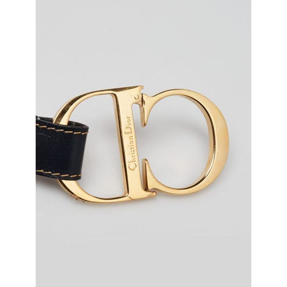 Christian Dior Blue Trotter Logo Canvas CD Belt 80 sz - Picture 3 of 6